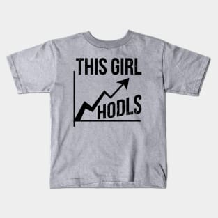 This girl HODLs to the MOON Kids T-Shirt